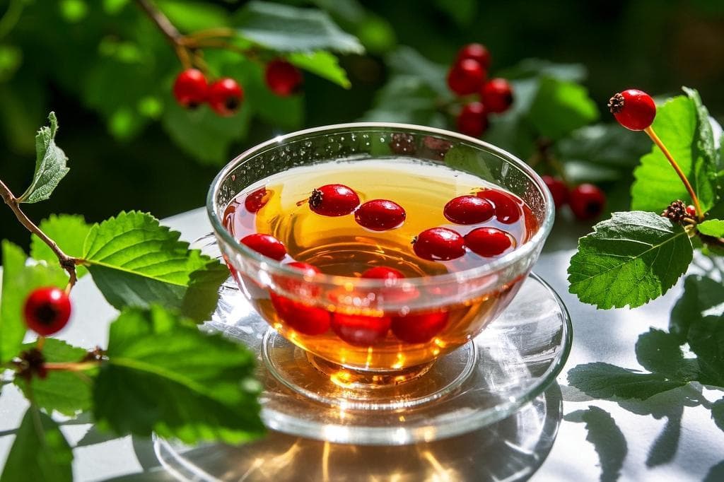 Hawthorn berry herbal tea